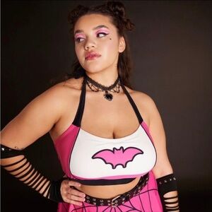 ♥️ MONSTER HIGH Draculaura Plus Size 3X Swim Top Bikini Halter Top Bathing Suit